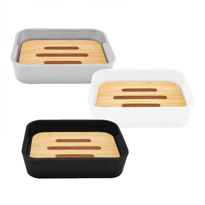Posa Jabón Pvc/Bambu Rectangular/5854