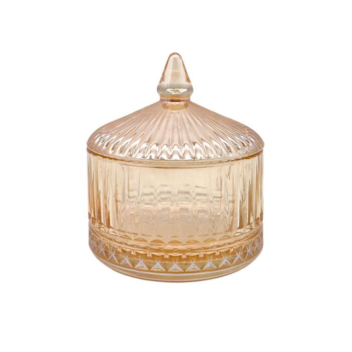 Caramelera Vidrio Ambar Rayada/8674