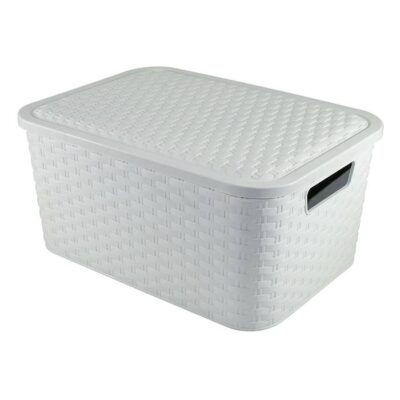 Canasto Simil Ratan Nº2 Blanco/ 3628