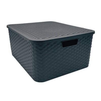 Canasto Simil Ratan Nº6 Negro/ 3681