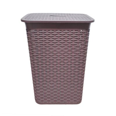 Cesto Ropa C/Tapa Simil Ratan Chocolate/ 3671-2
