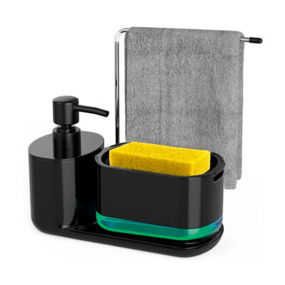 Dosificador 2En1 C/Porta Esponja Negro/6321