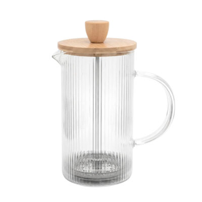 Cafetera Francesa Rayada tapa Bambu 600Ml/8502